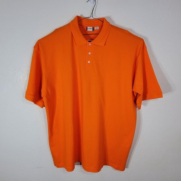 Clique Mens 4XL Orange Cotton Polo Shirt With Collar & Short Sleeves - Picture 3 of 8